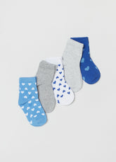 Ovs Five-Pair Pack Short Socks With Hearts Design